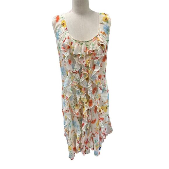 ROBBIE BEE Women's Ruffle Front Chiffon Sleeveless Dress Size 16 - Picture 2 of 7